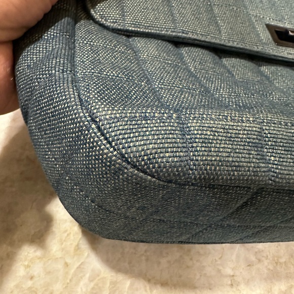 Chanel Mademoiselle top handle denim chocolate bar clutch - Picture 11 of 16